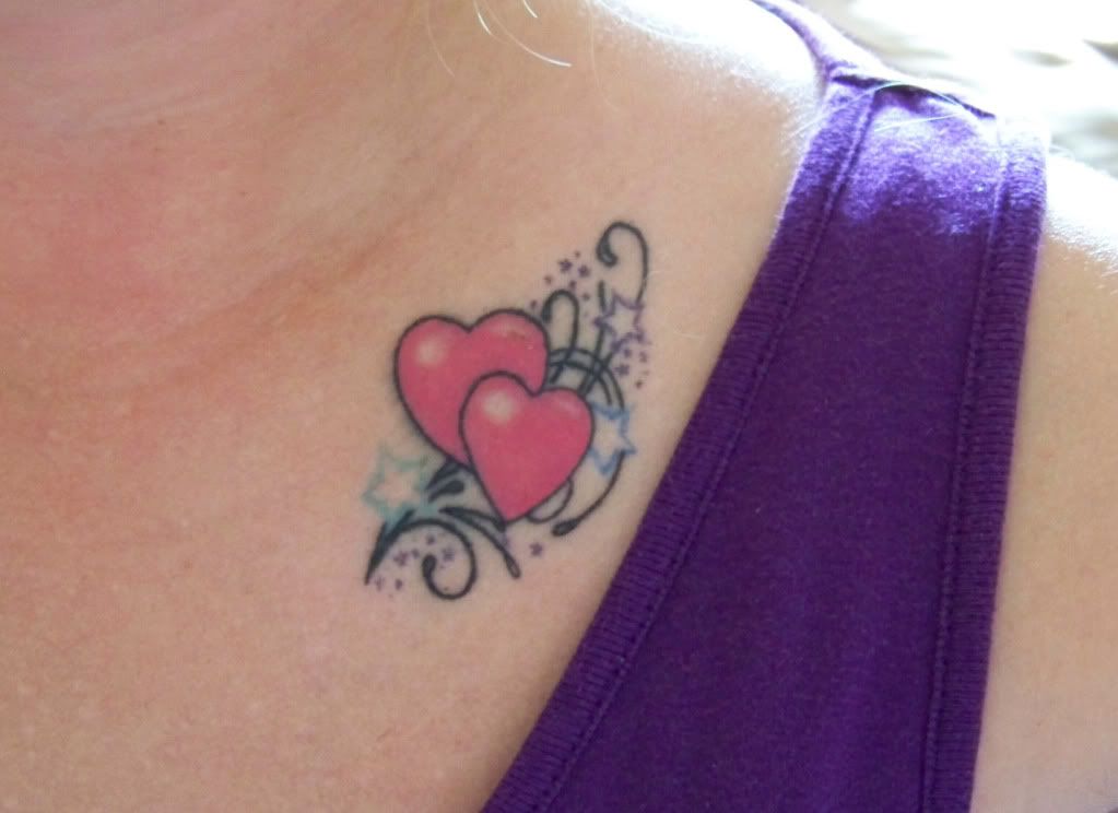 Heart Tattoojpg Hearts Stars tattoo on chest