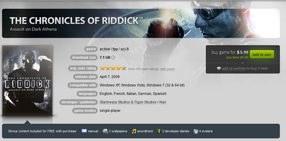 Chronicles Riddick